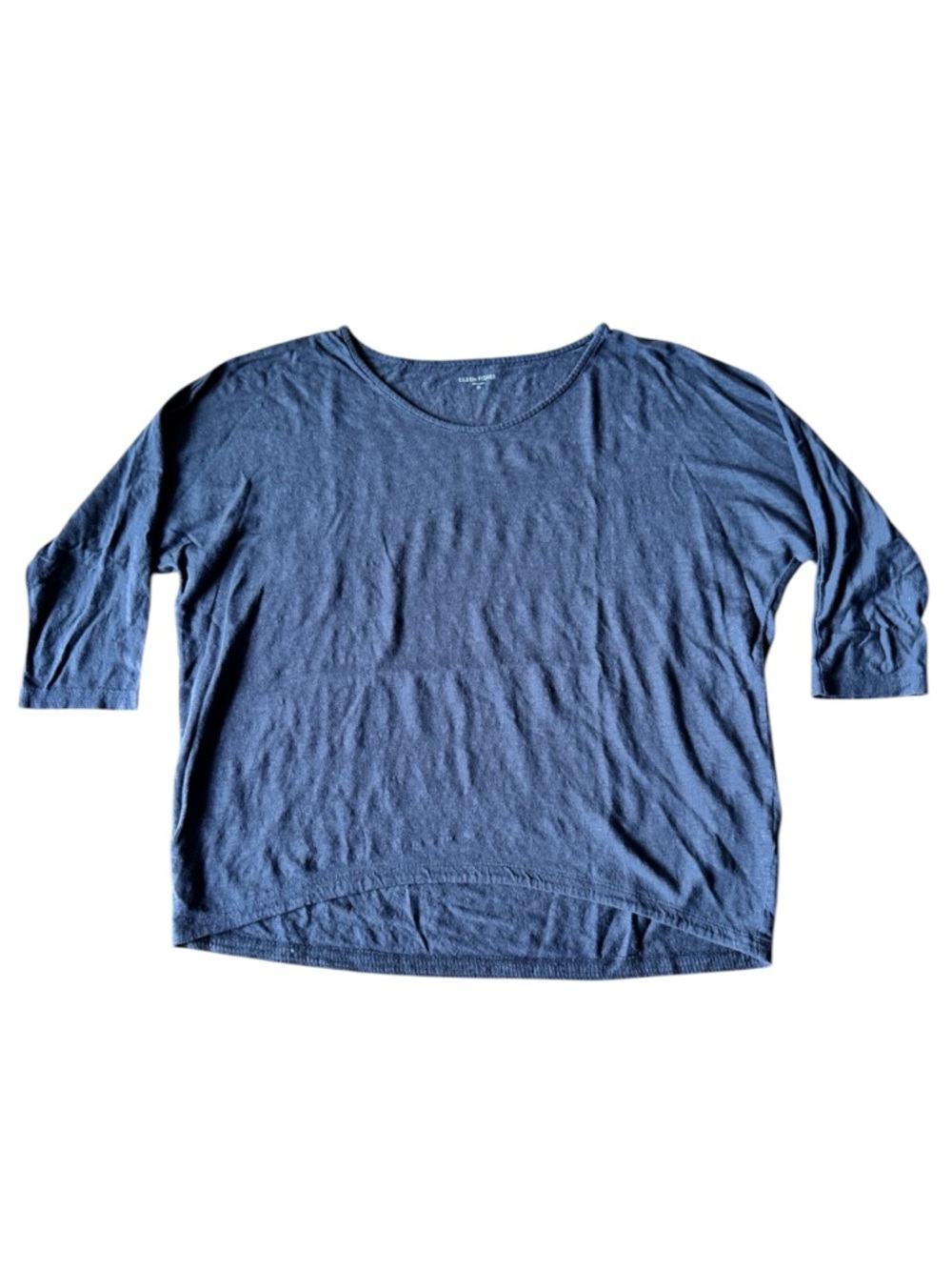 Eileen Fisher XS Linen Top Blue Gray Casual Neutral